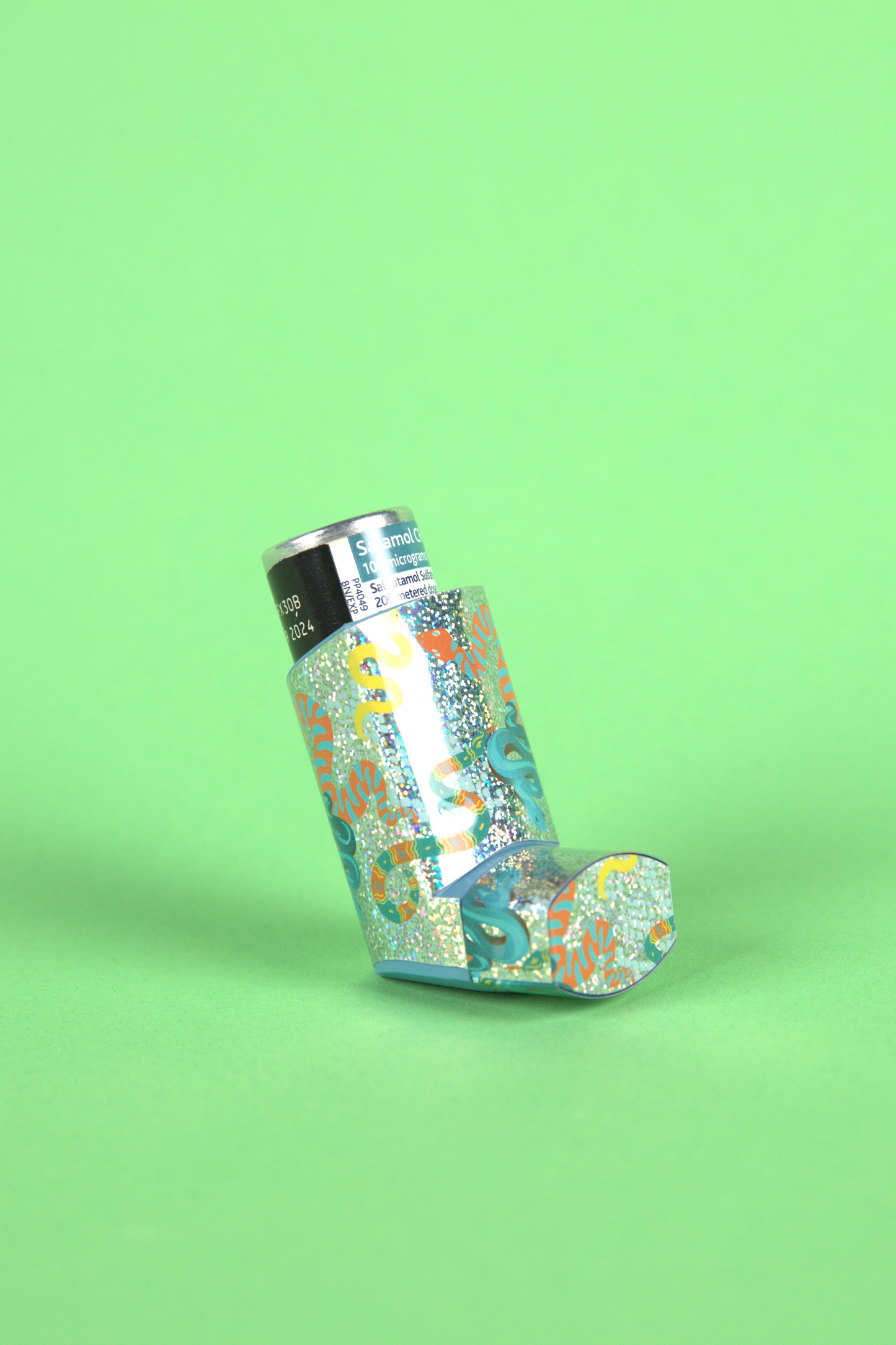 Snakes Glitter Asthma Inhaler Decal Sticker