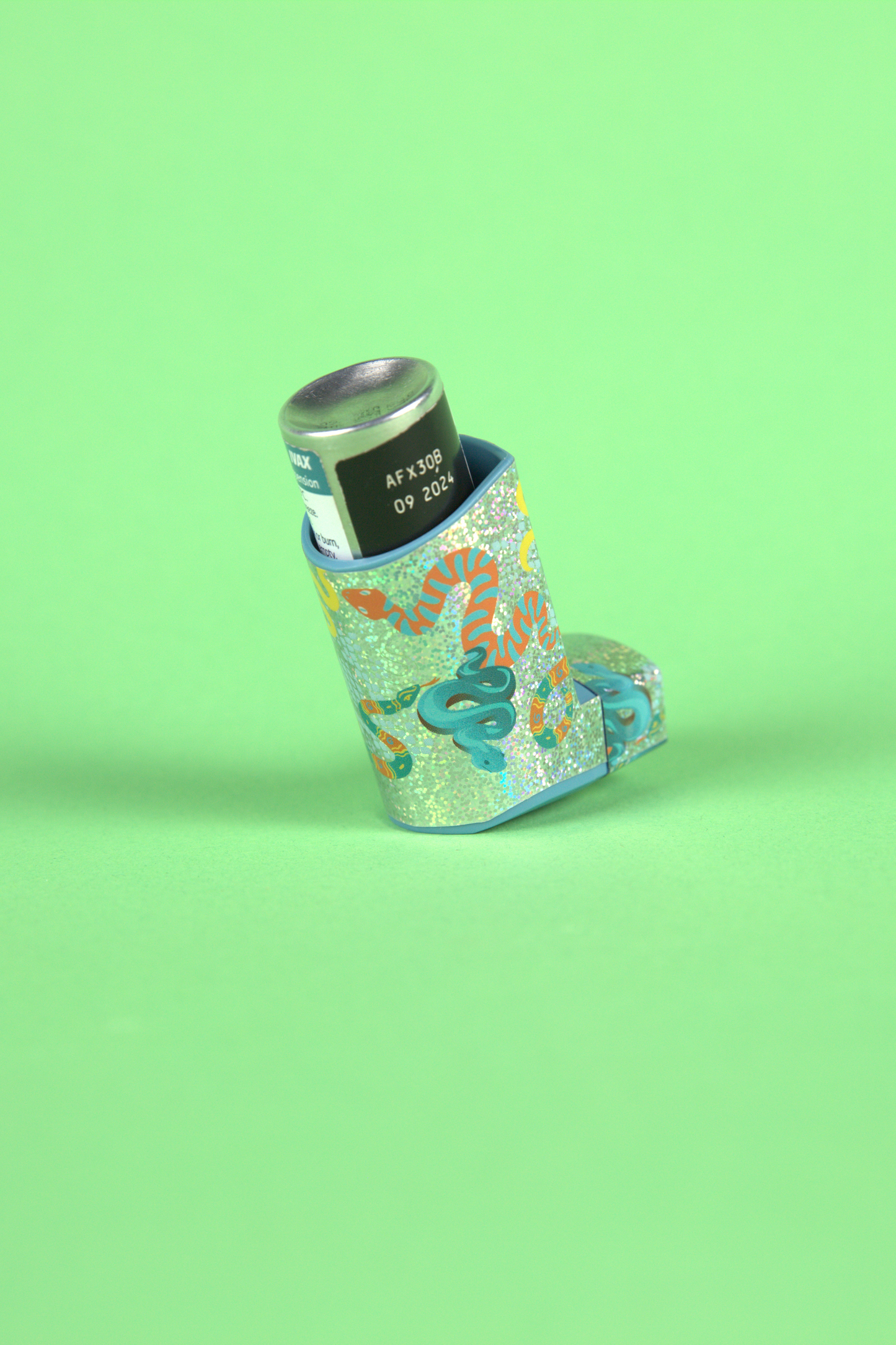 Snakes Glitter Asthma Inhaler Decal Sticker