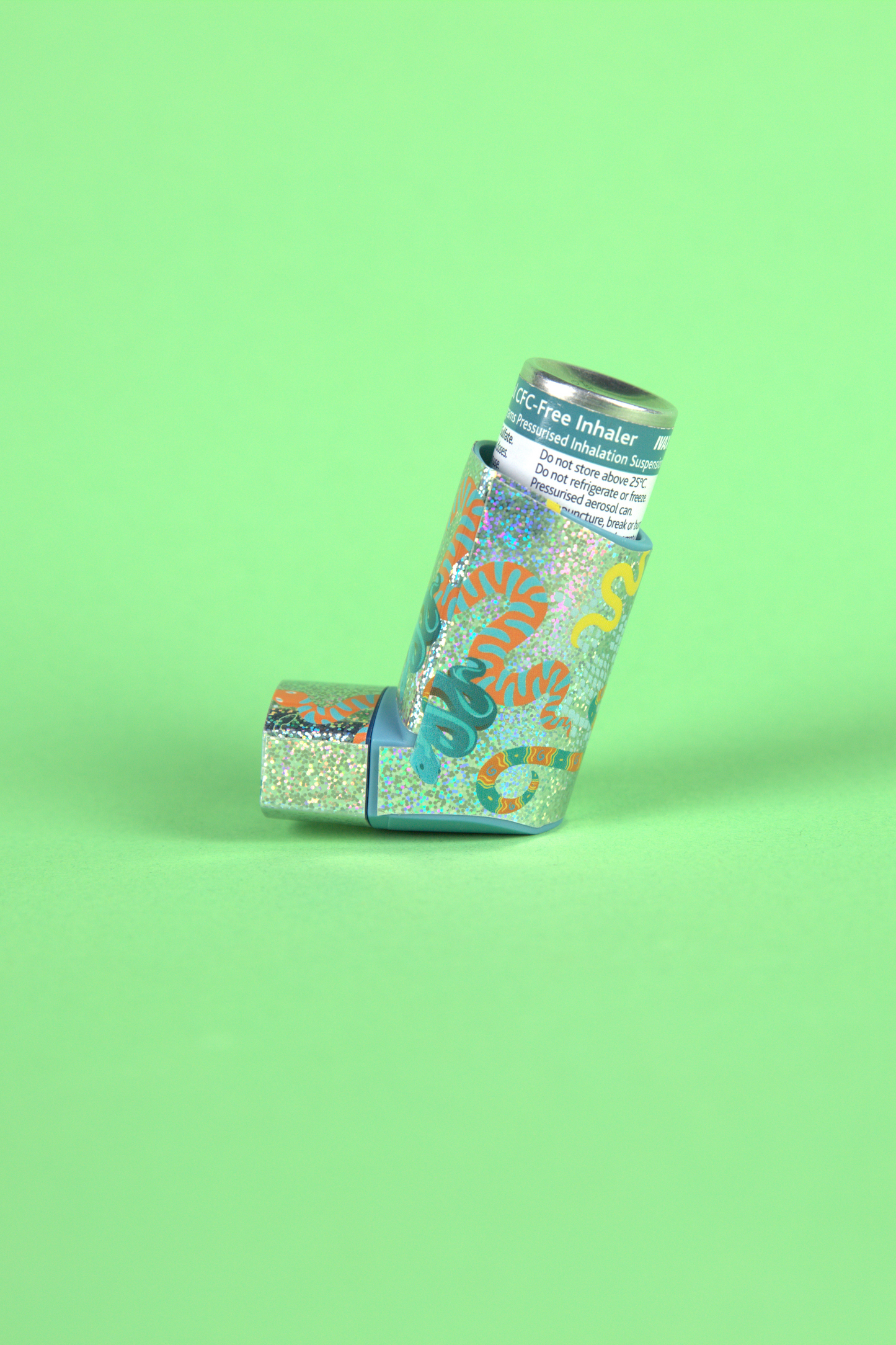 Snakes Glitter Asthma Inhaler Decal Sticker