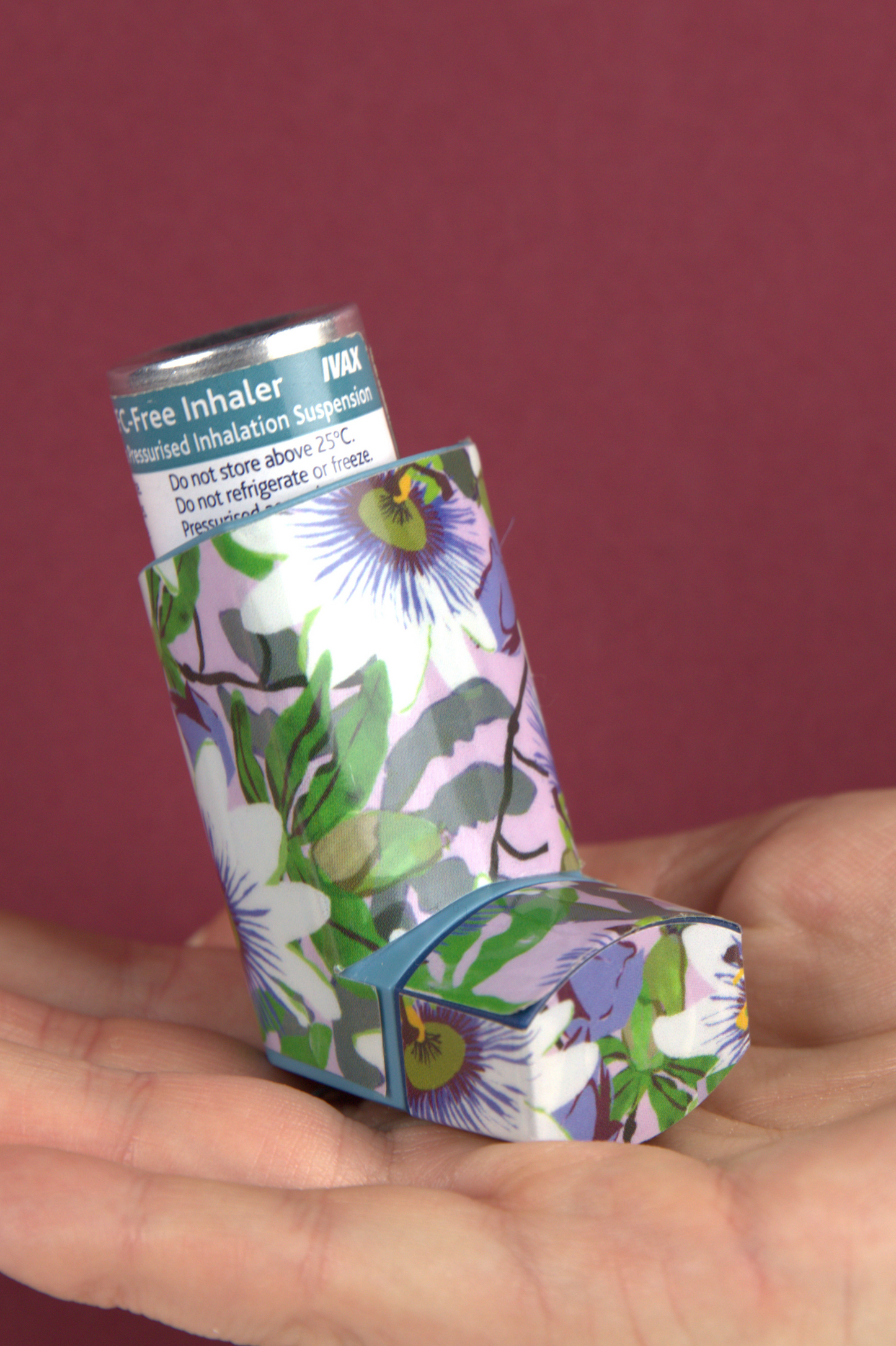 Lilac Floral Asthma Inhaler Decal Sticker